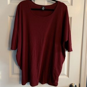 Agnes & Dora ribbed dolman burgundy